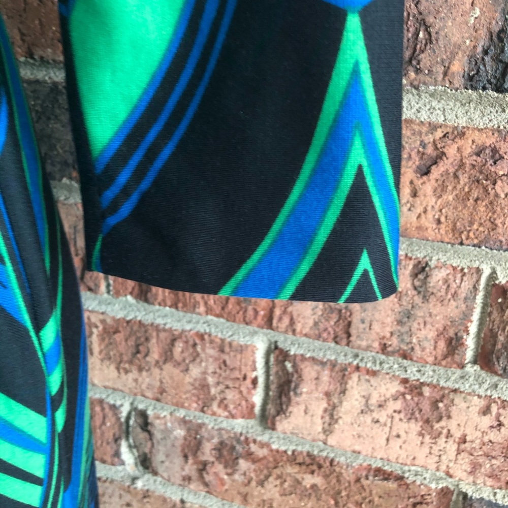 { J. TAYLOR } Green & Blue Patterned Dress - Picture 4 of 8
